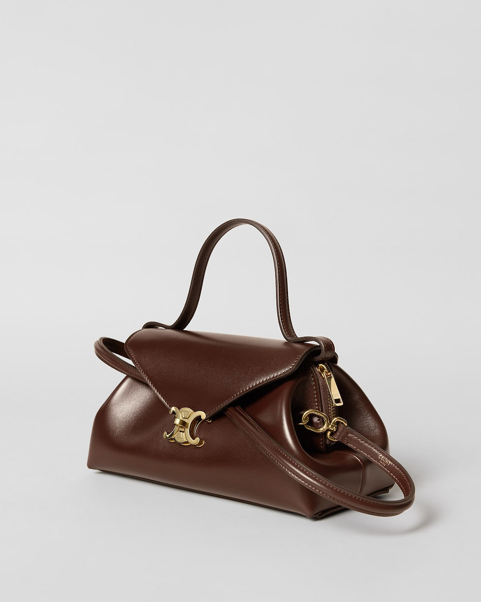 Celine Small Flair Bag in Chestnut Shiny Calfskin – view 2
