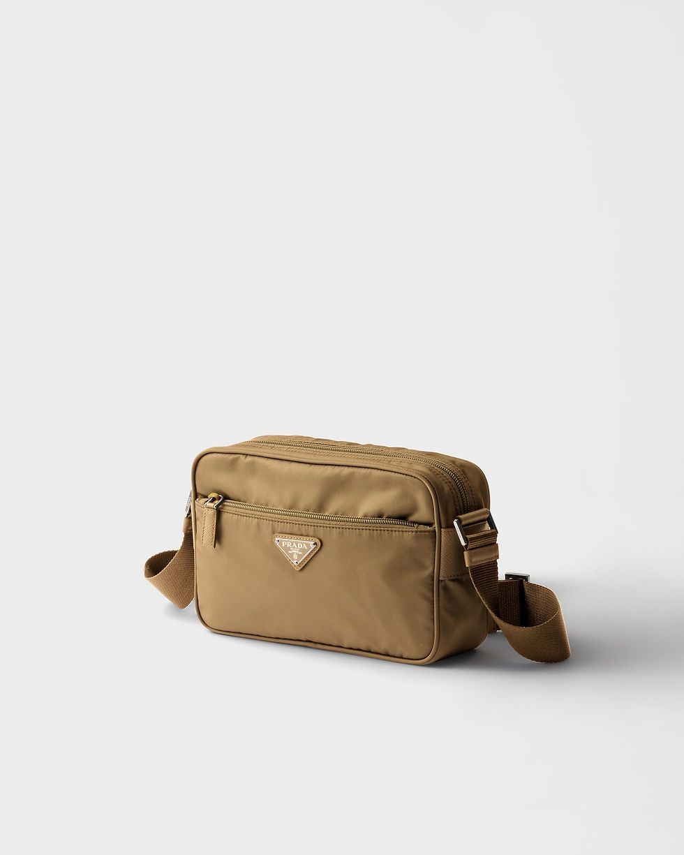 Prada rectangular shoulder bag in camel brown Re-Nylon – view 2