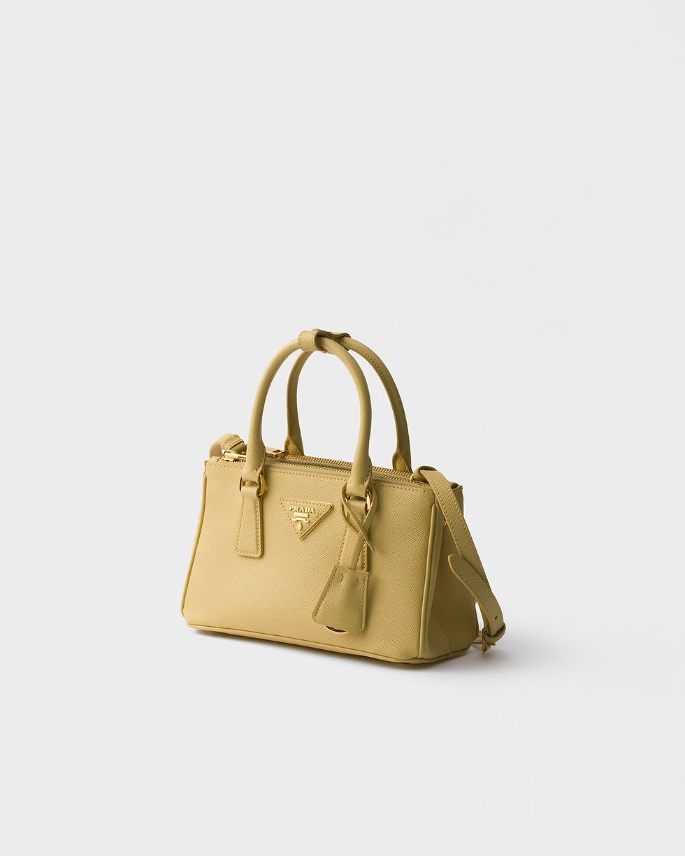 Prada Galleria elongated mini bag in vanilla Saffiano leather – view 2