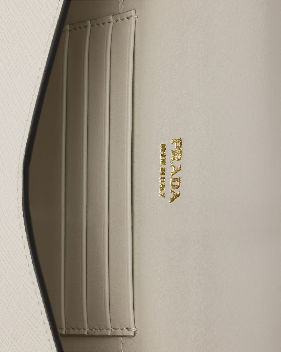 Thumbnail: Prada triangle logo mini bag in chalk white Saffiano leather – view 4