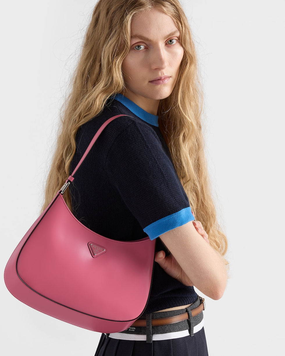 Prada Cleo hobo bag in begonia brushed leather – view 2