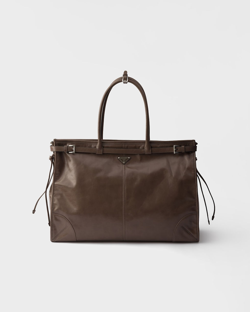 Prada Bonnie tote bag in clay calfskin – front view