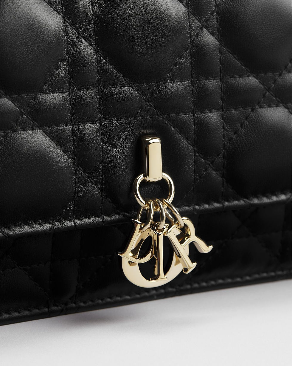 Thumbnail: Dior My Dior Mini bag in black Cannage lambskin – view 7