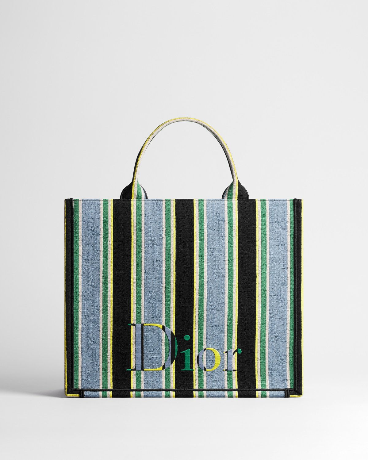 Dior Dioriviera Medium Book Tote in multicolour Dior Oblique Sun Stripes cotton and technical fabric – front view