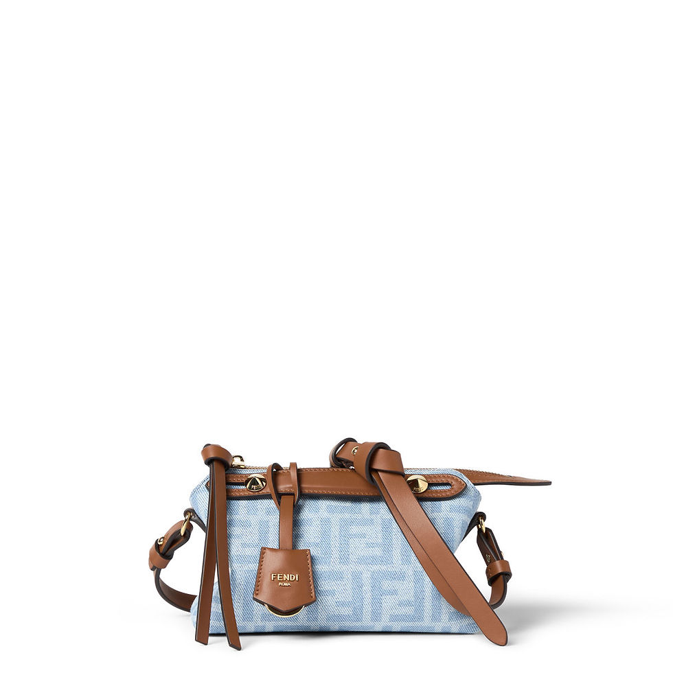 Fendi By The Way Soft Mini bag in light blue FF denim – view 2