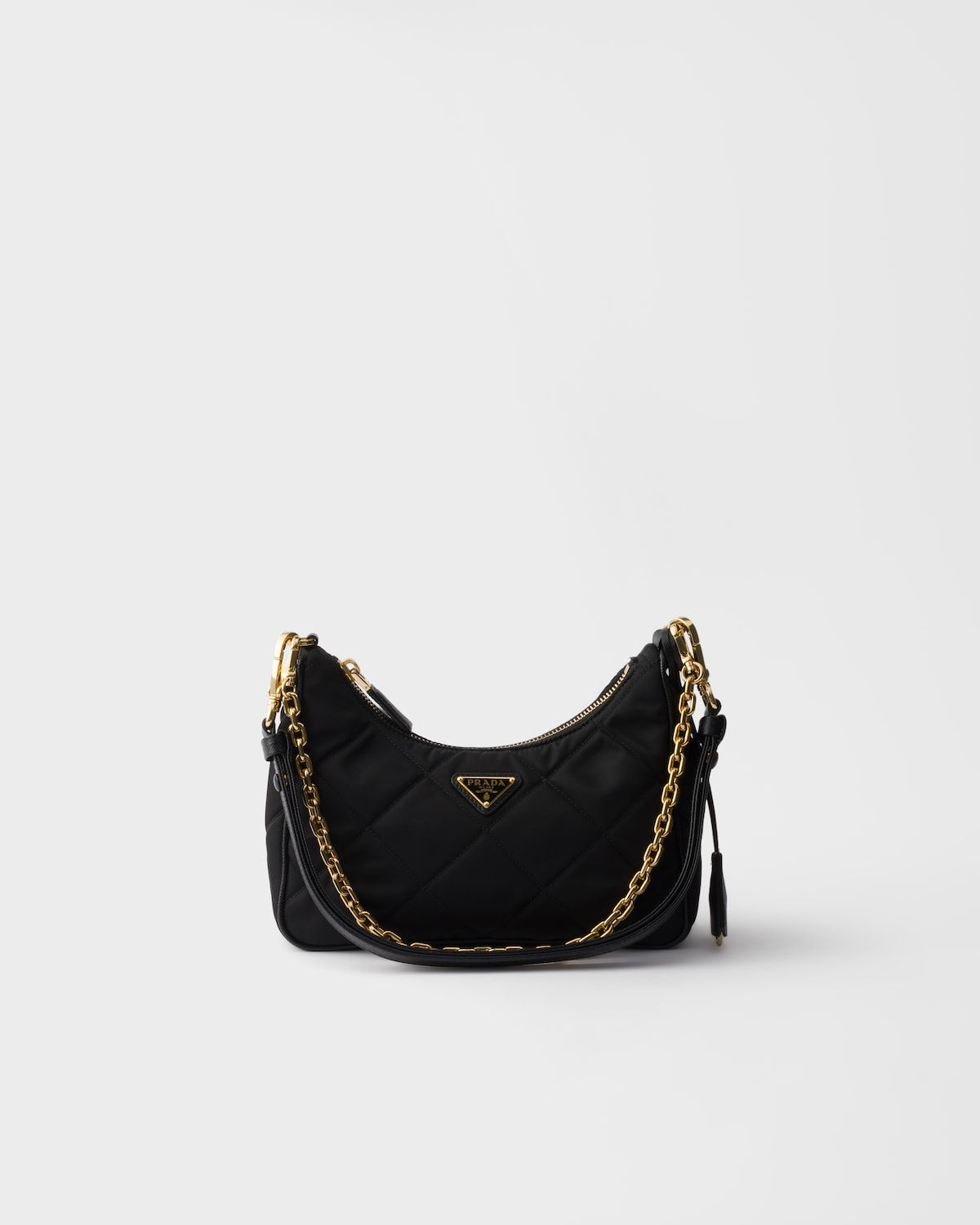 Prada Re-Edition quilted mini bag in black Re-Nylon – front view