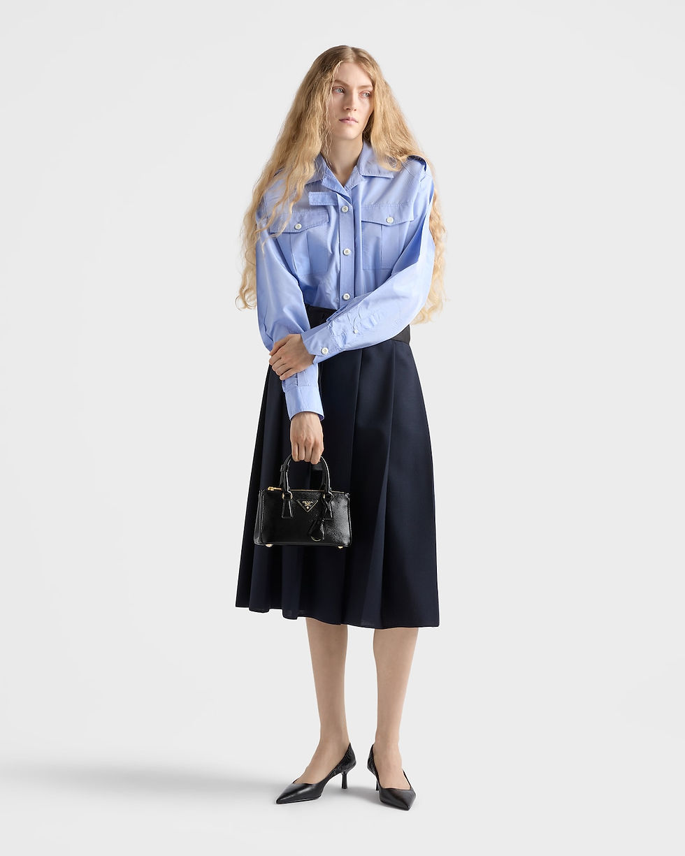Prada Galleria elongated mini bag in black patent Saffiano leather – view 2