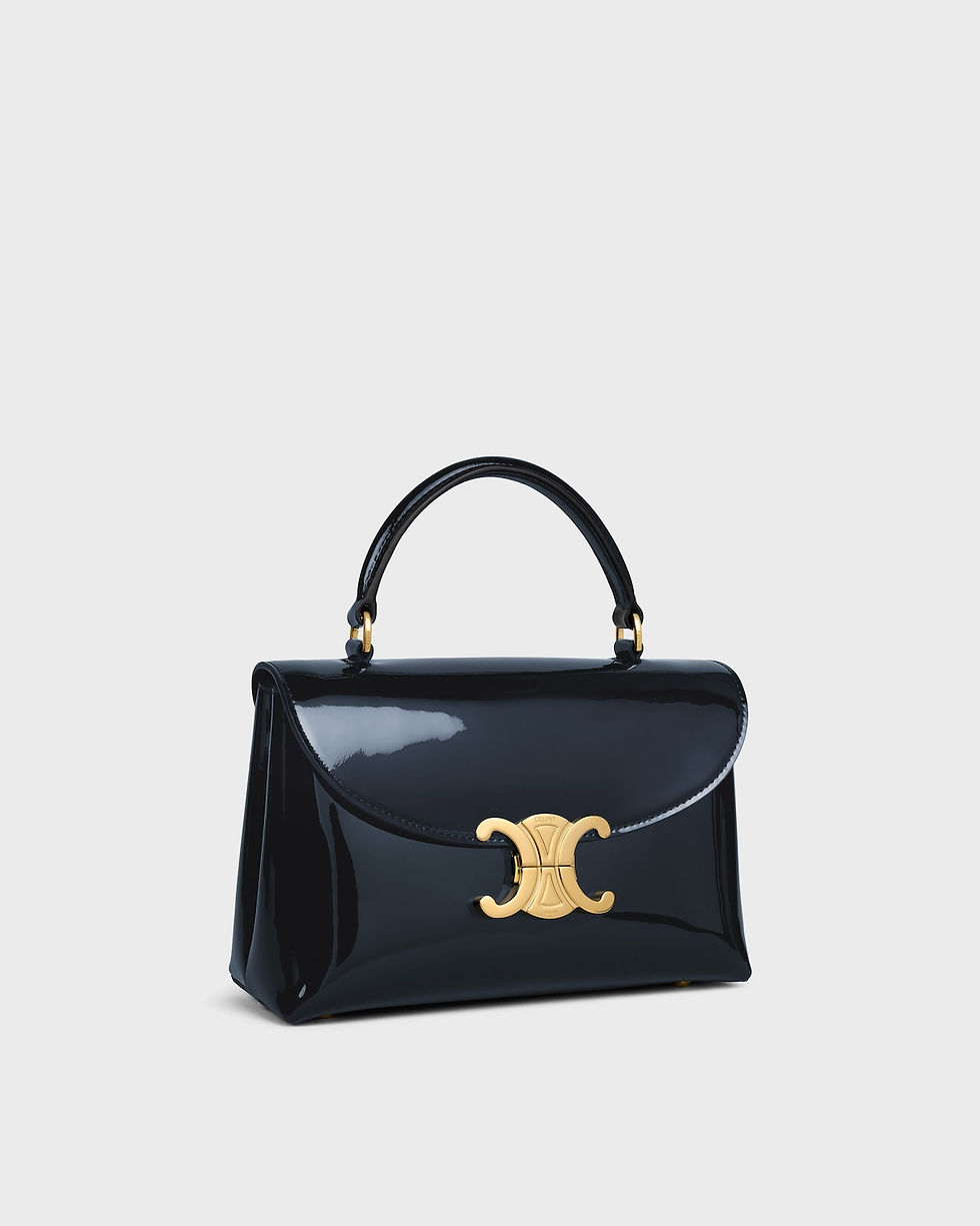 Celine Teen Nino bag in Deep Navy patent calfskin – view 2