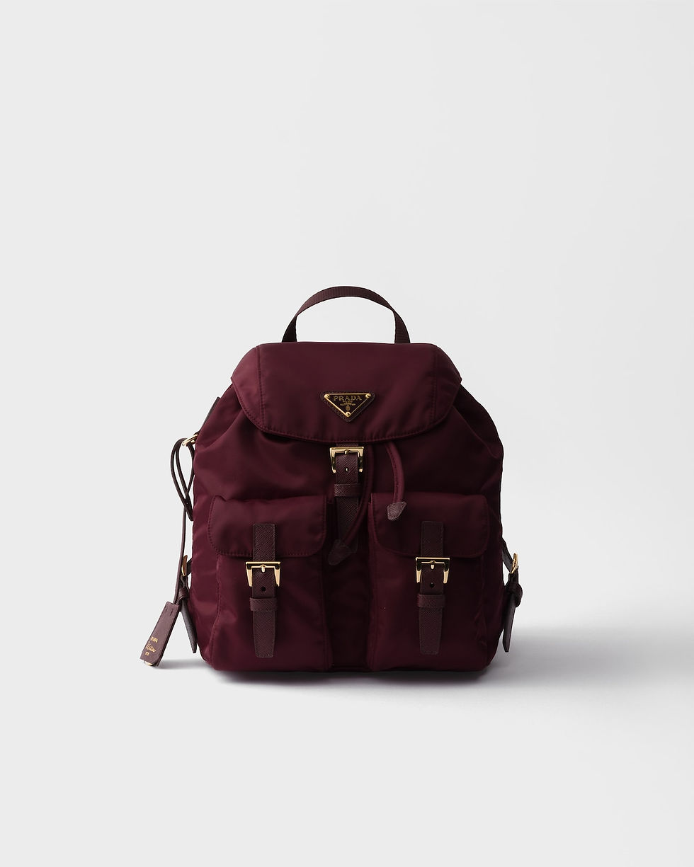 Prada Re-Edition 1978 small backpack in burgundy Re-Nylon – front view