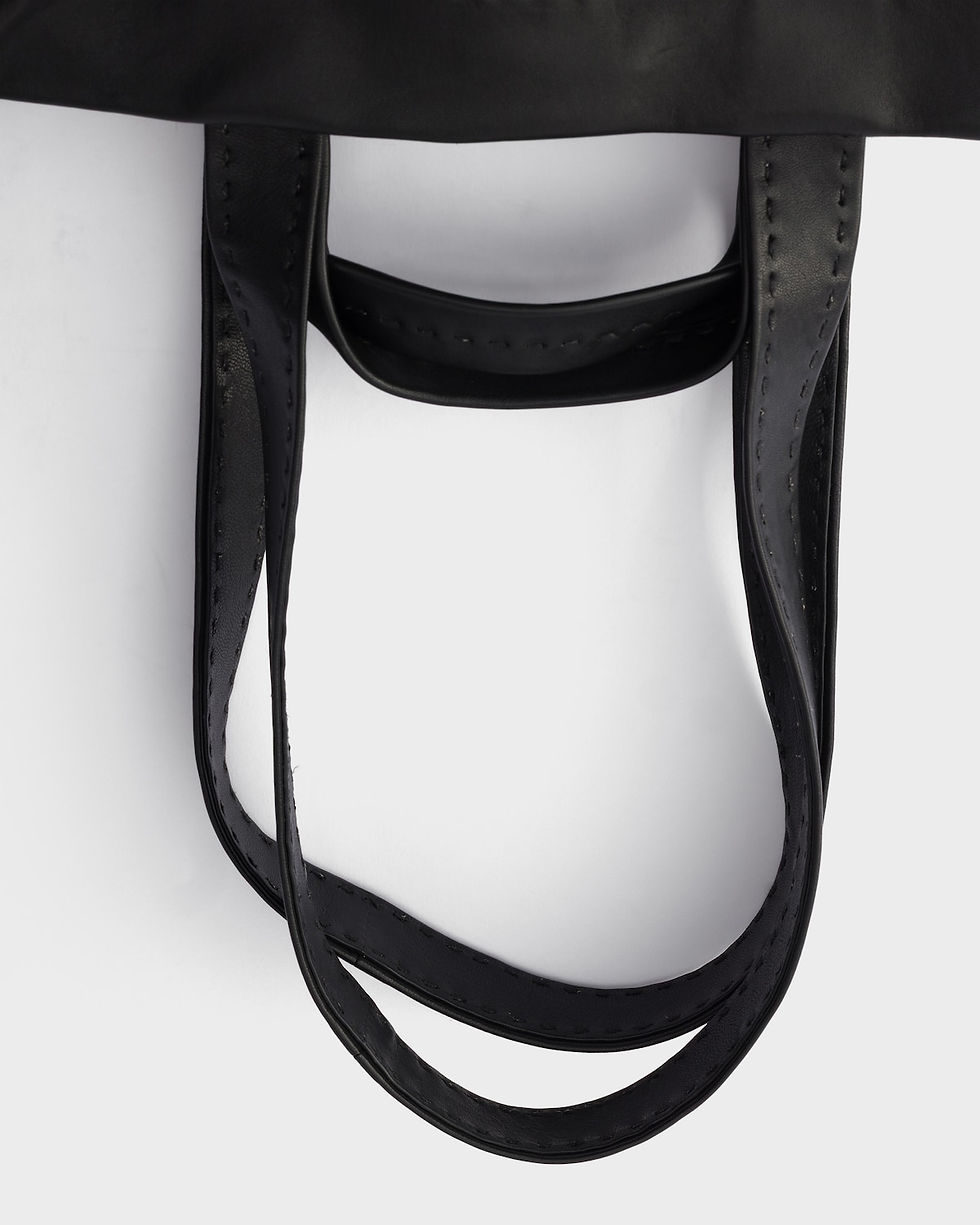 Thumbnail: Prada tote bag in black aged nappa leather – detail