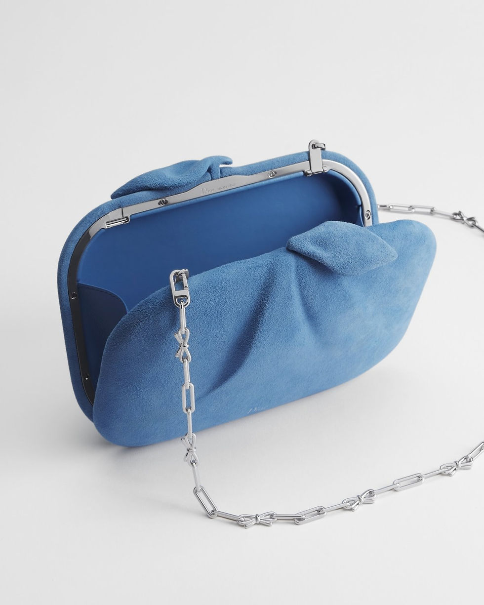 Thumbnail: Dior Petit Dîner bag in blue suede goatskin – interior view