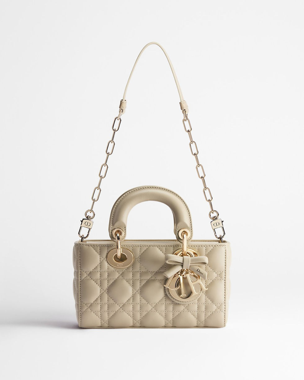 Dior Mini Lady D-Joy bag in Trench beige Cannage lambskin – view 2