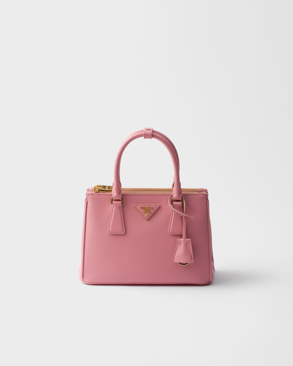 Prada Galleria small bag in peach Saffiano leather – front view