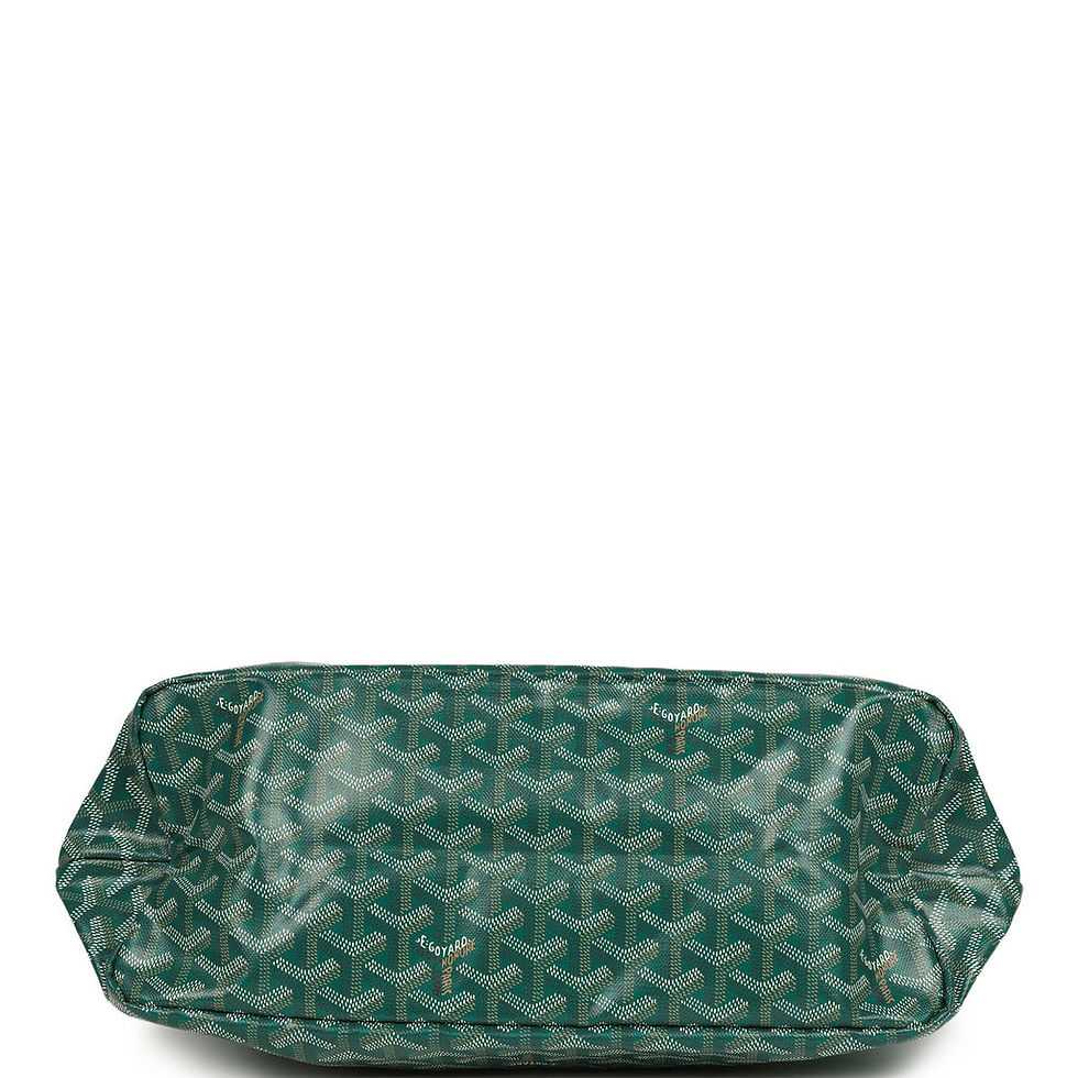Thumbnail: Goyard Boheme hobo bag in Green Goyardine, base view showing the rounded canvas base