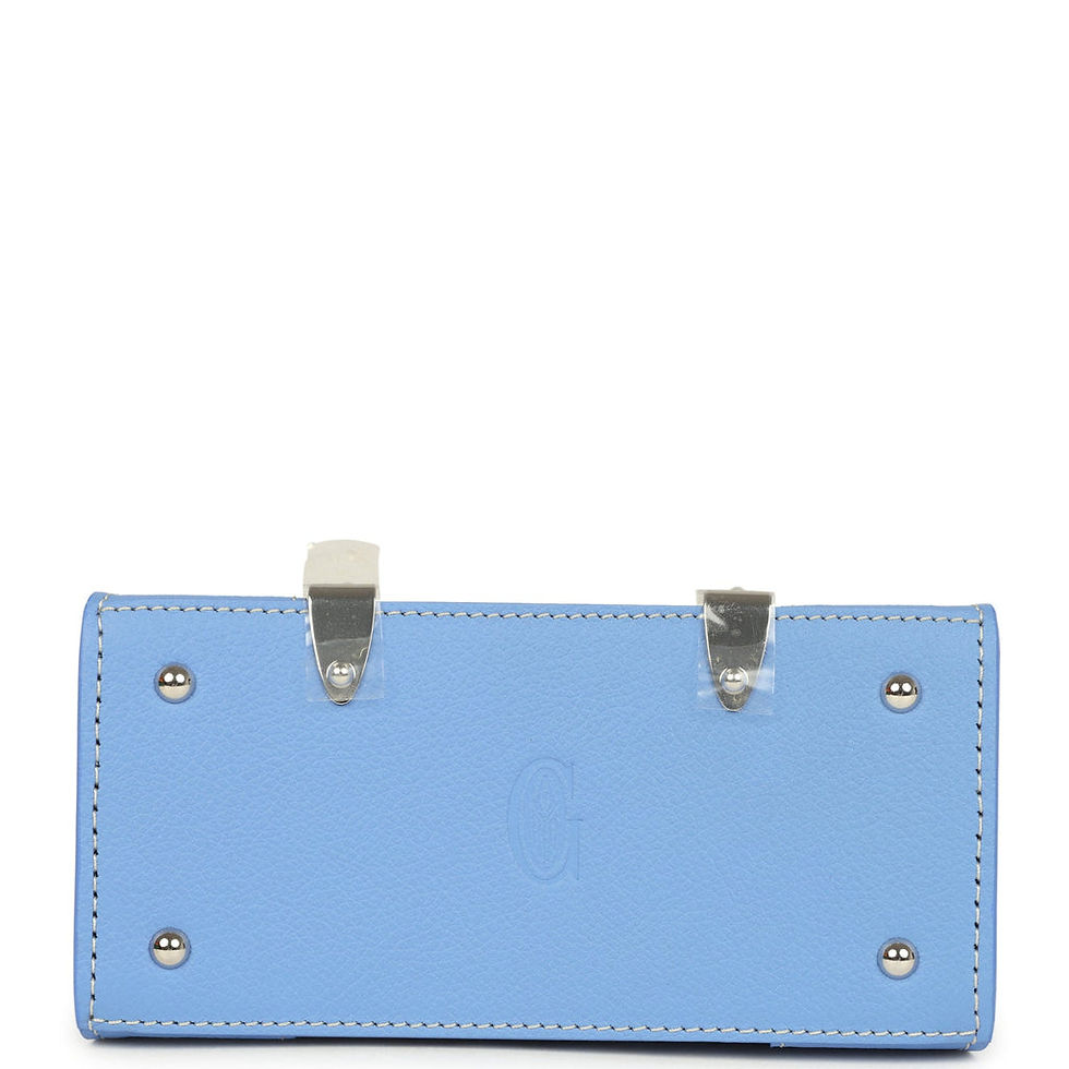 Thumbnail: Goyard Saigon Structure Nano bag in Iris Goyardine, base view with embossed G stamp