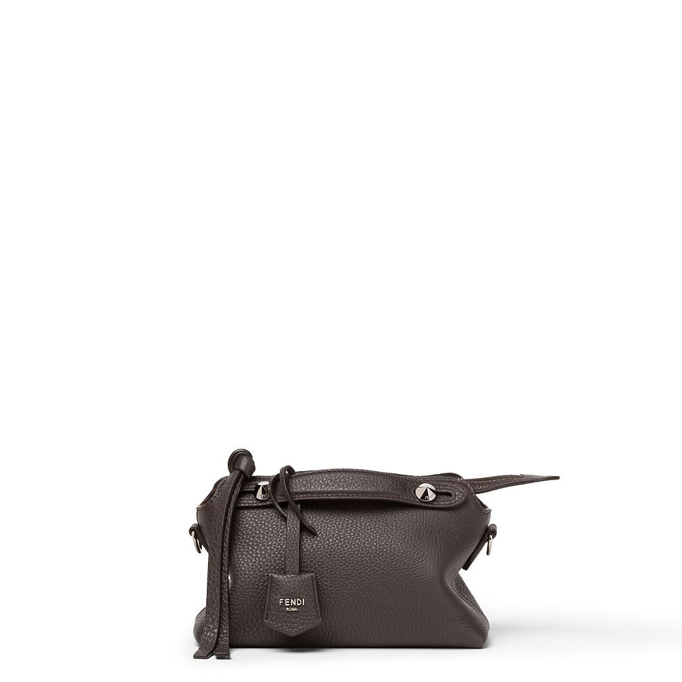 Fendi By The Way Soft Mini bag in ebony black Cuoio Romano leather – front view