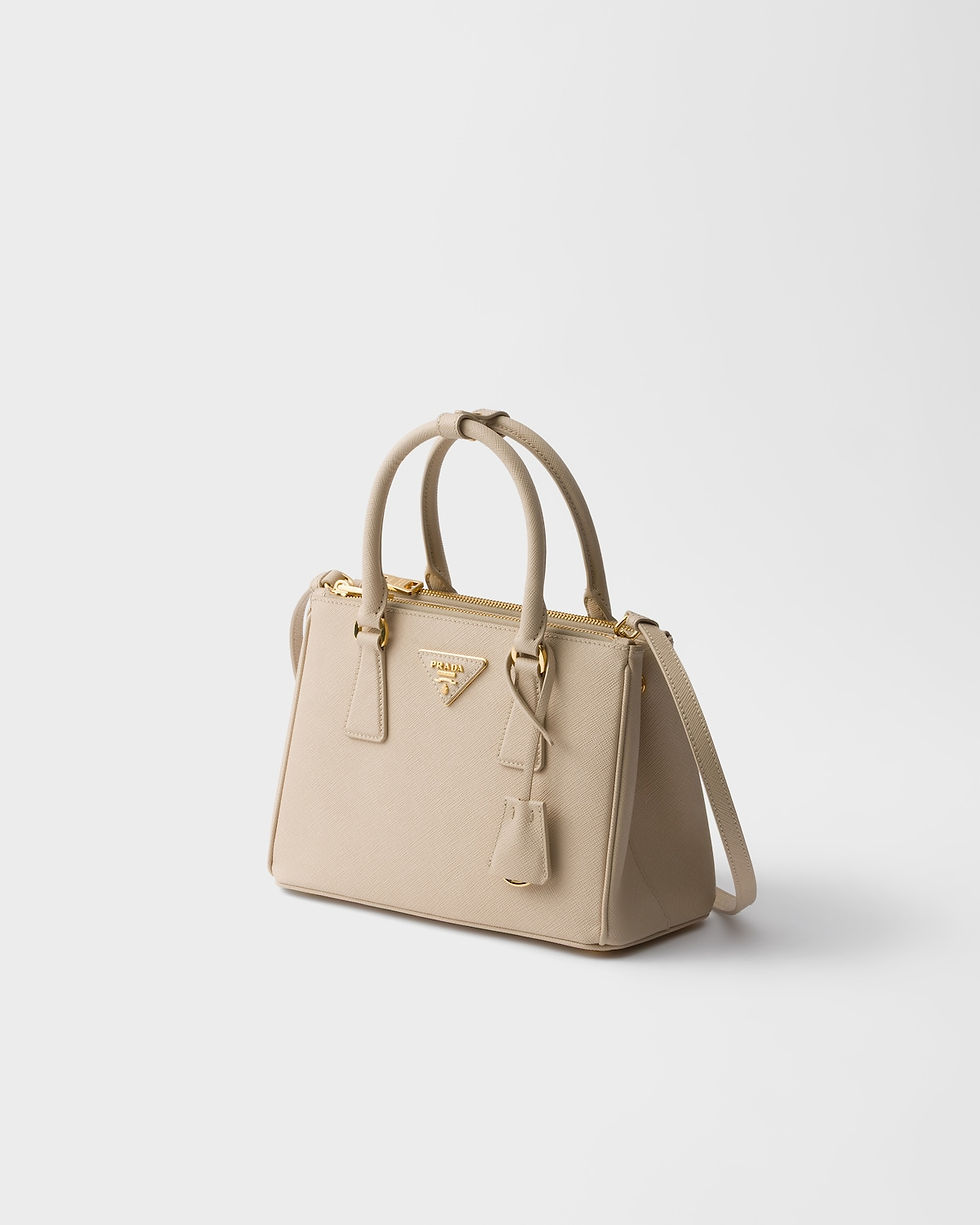 Prada Galleria small bag in travertine stone Saffiano leather – view 2