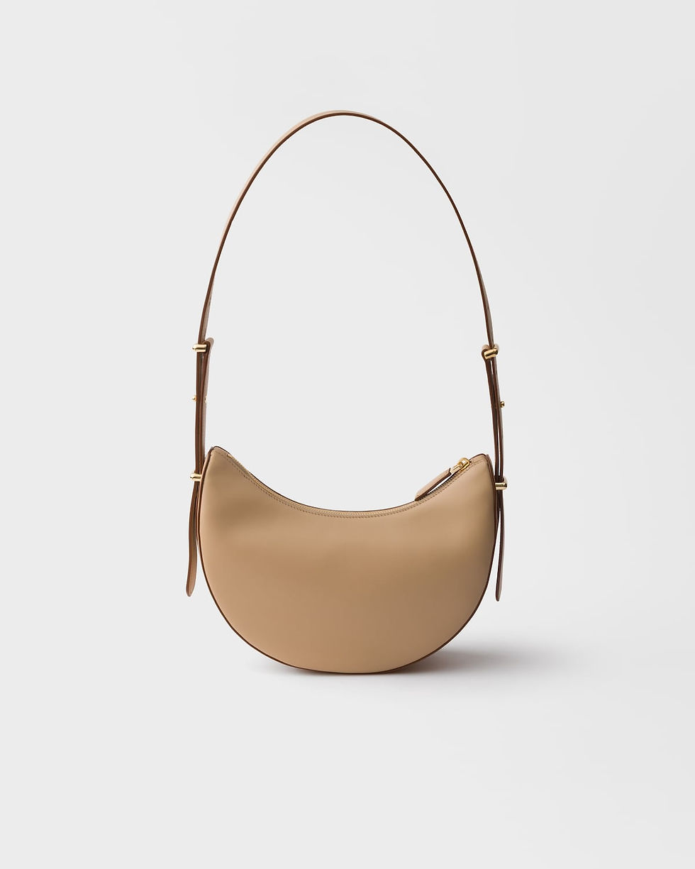 Thumbnail: Prada Arqué small shoulder bag in sand beige calfskin – view 3