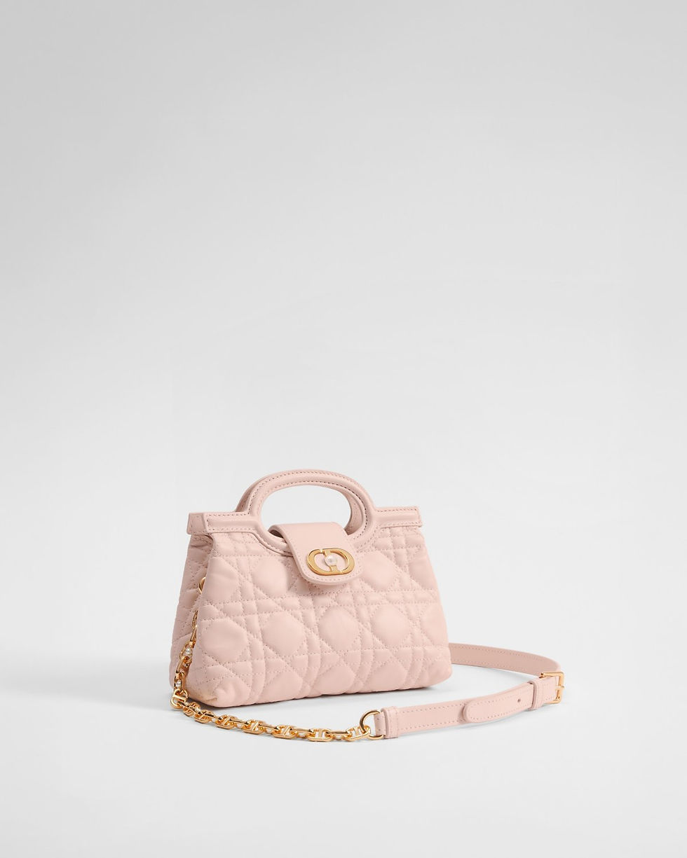 Dior Mini Jolie Top Handle Bag in powder pink Cannage lambskin – view 2
