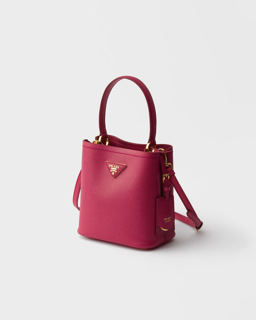 Prada Panier mini bag in peony pink Saffiano leather – view 2