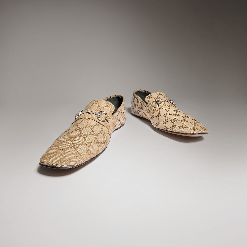 Thumbnail: Gucci Men's Ragazzo loafer - sand GG canvas
