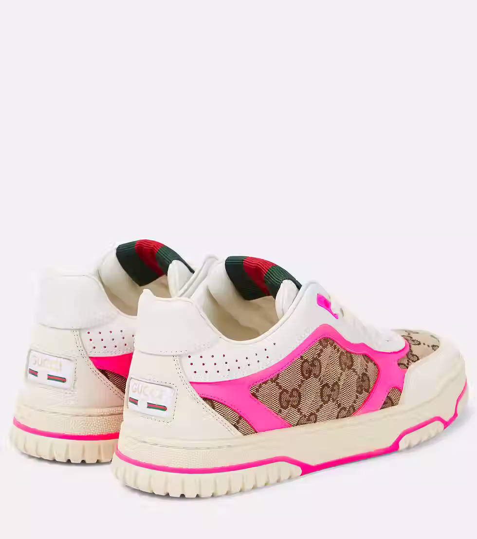 Thumbnail: Pair of Gucci Re-Web GG canvas sneakers front view