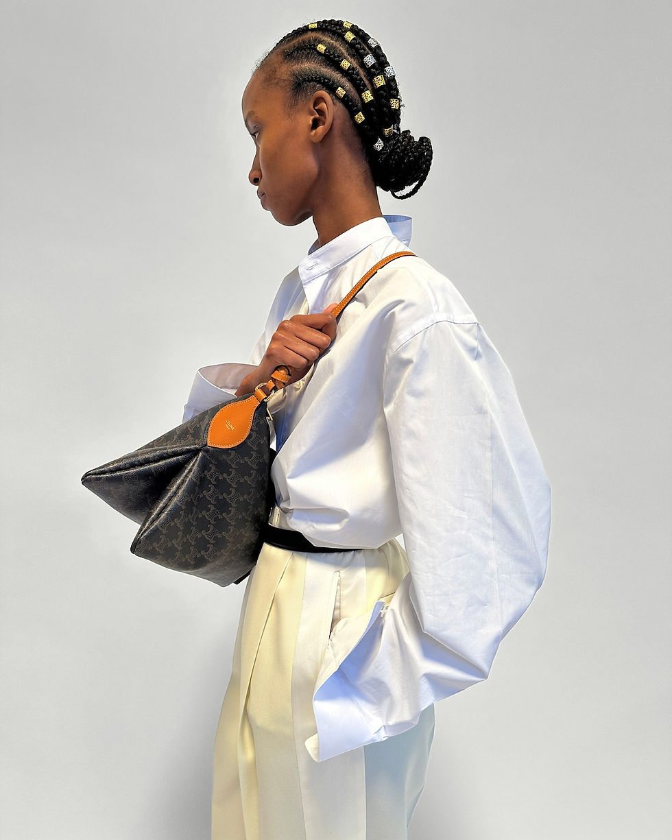 Celine Duo bag in Miel Triomphe canvas and calfskin – view 2