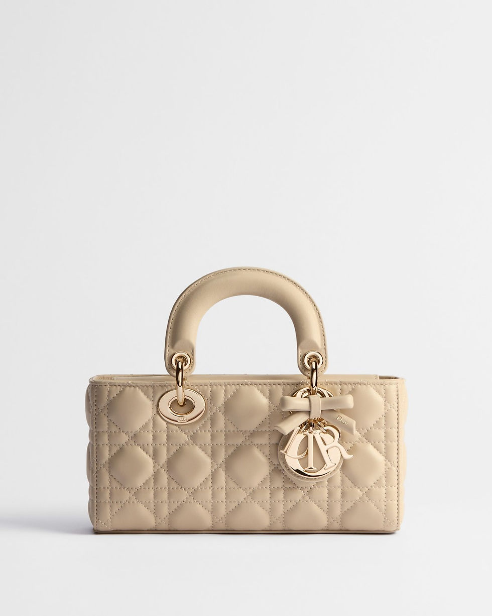 Thumbnail: Dior Small Lady D-Joy bag with bow in Trench beige Cannage lambskin – front view