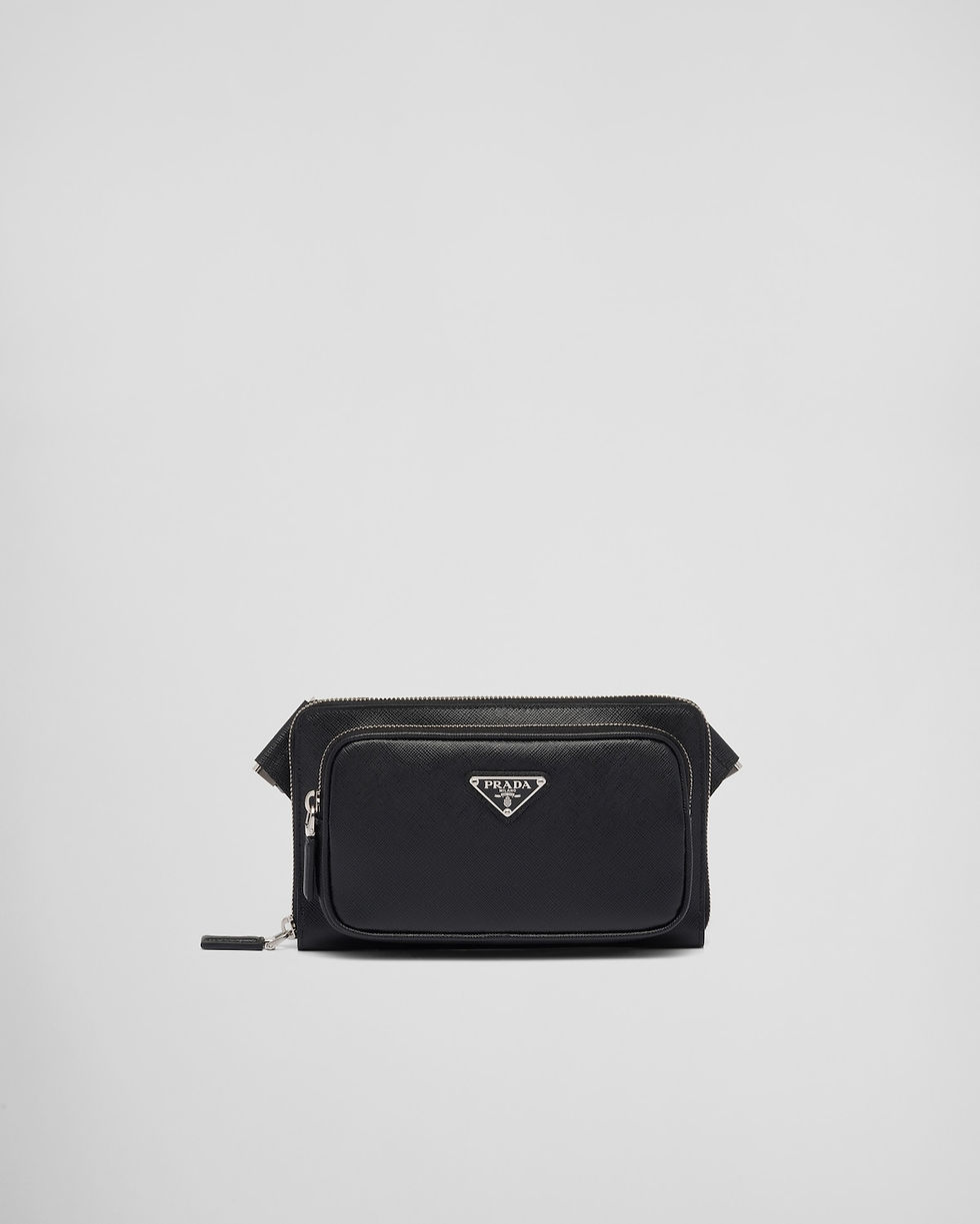 Thumbnail: Prada belt bag in black Saffiano leather – front view