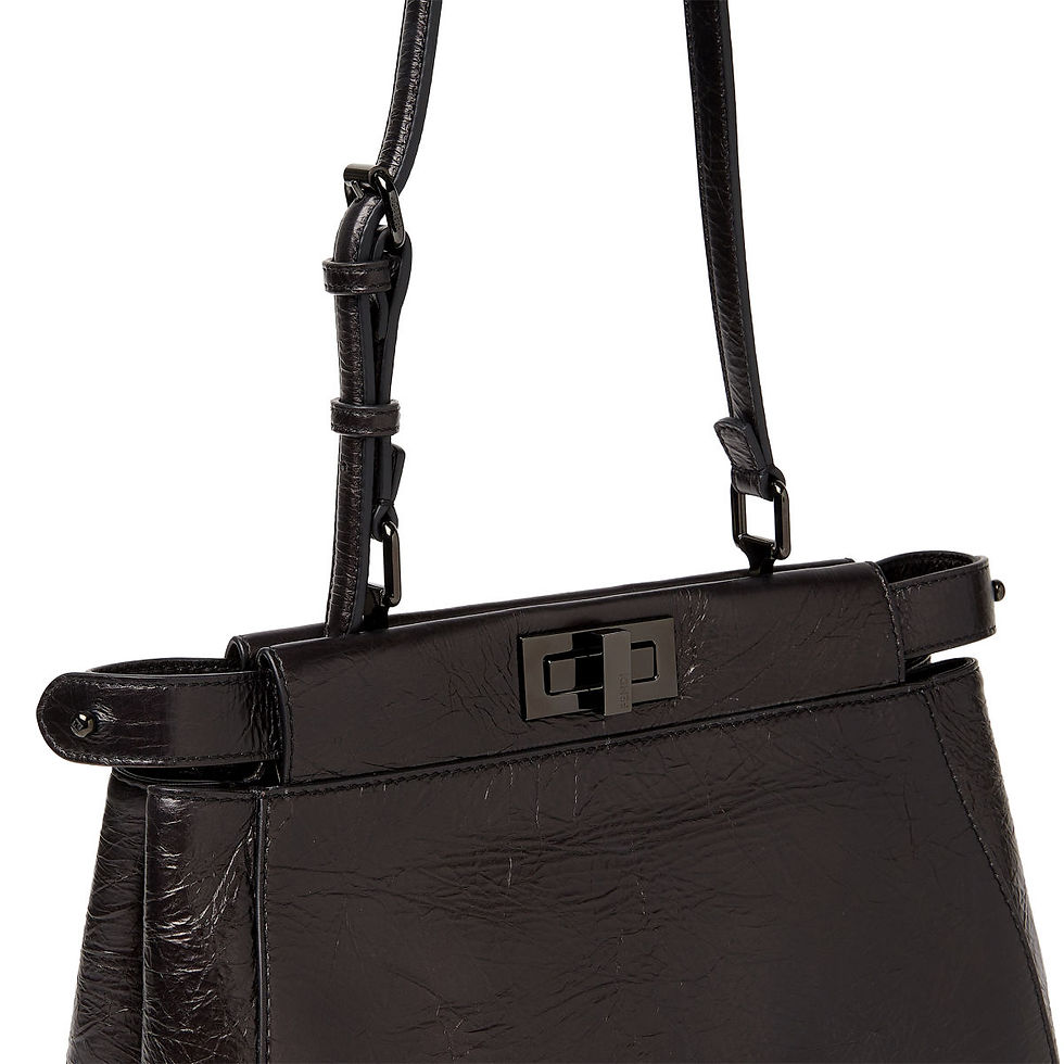 Thumbnail: Fendi My Peekaboo Small bag in black crackled calfskin – view 5