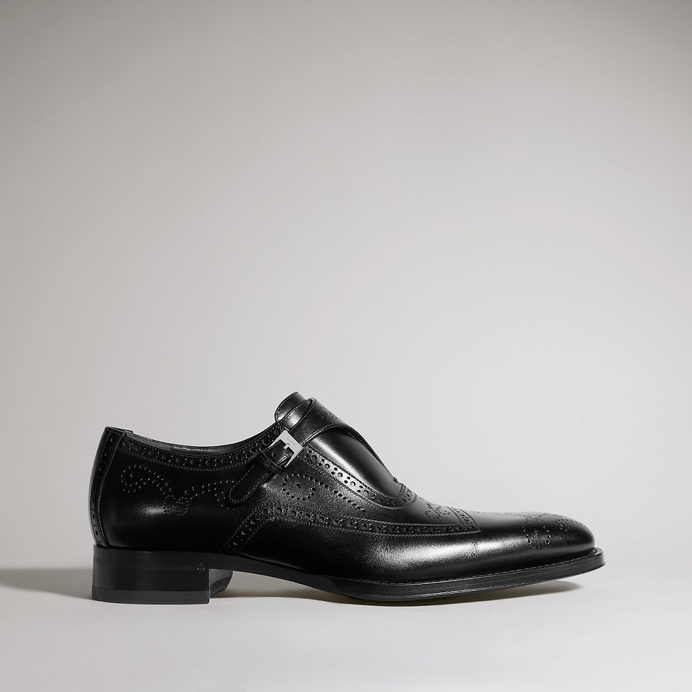 Thumbnail: Gucci Men's monk strap shoe - black leather