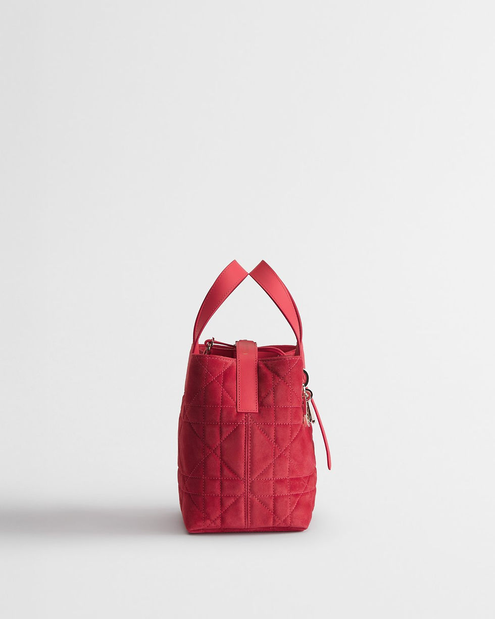 Thumbnail: Dior Small Toujours Vertical Tote bag in Rose Peony pink suede calfskin – view 4