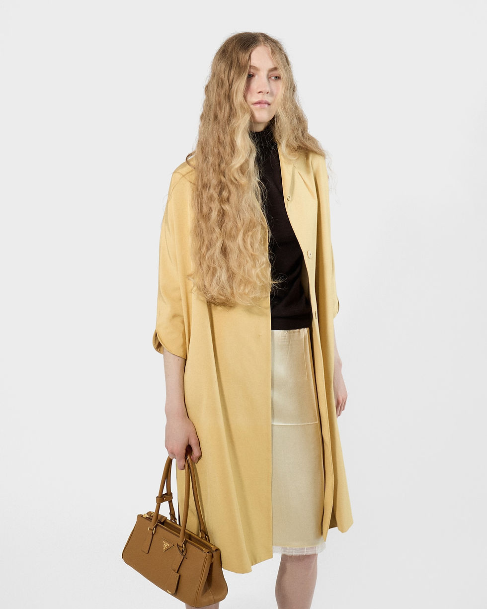 Prada Galleria medium elongated bag in caramel calfskin – view 2