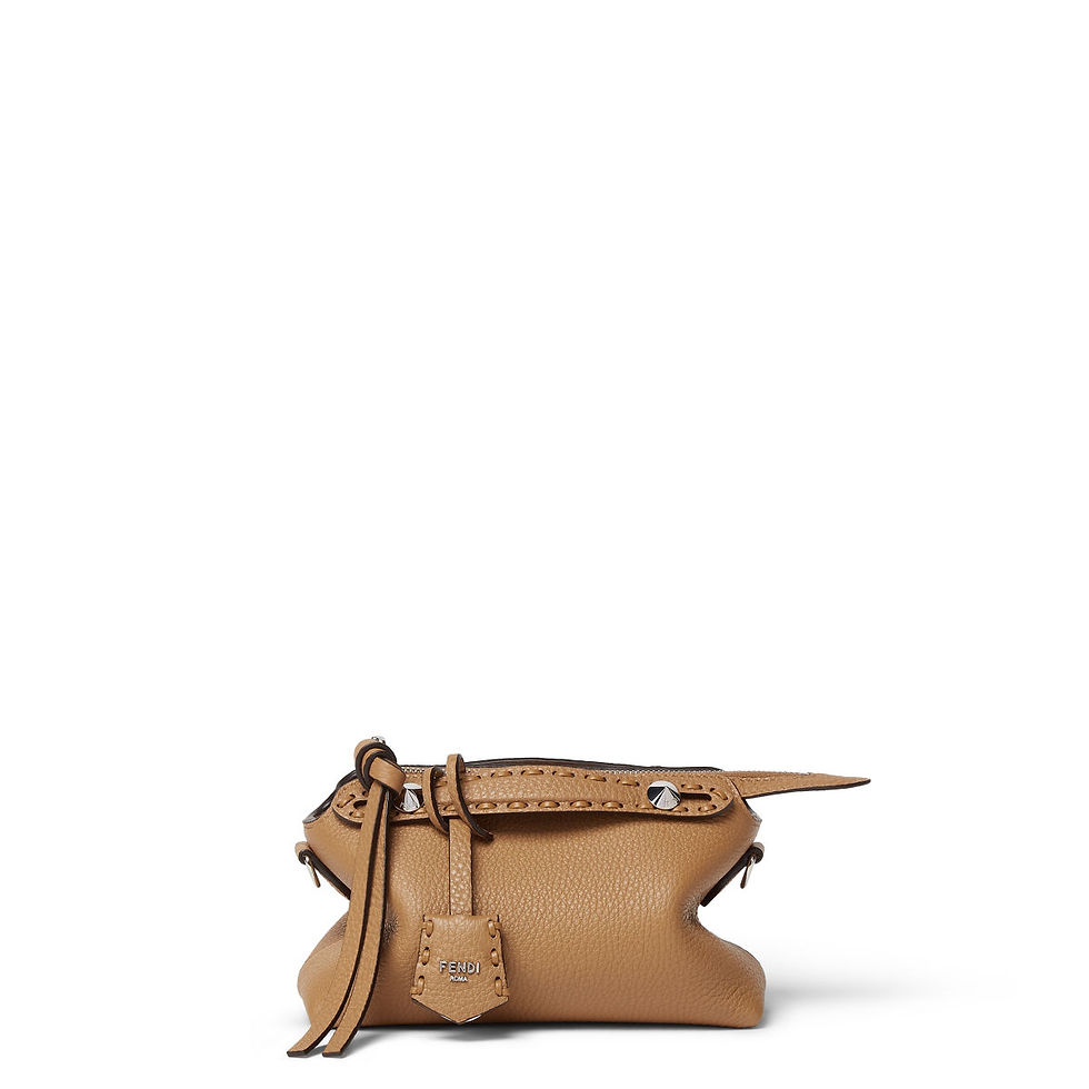 Fendi By The Way Selleria Mini bag in cappuccino Cuoio Romano leather – front view