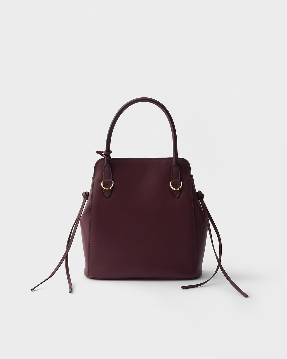Thumbnail: Prada Carry mini handbag in burgundy leather – view 3