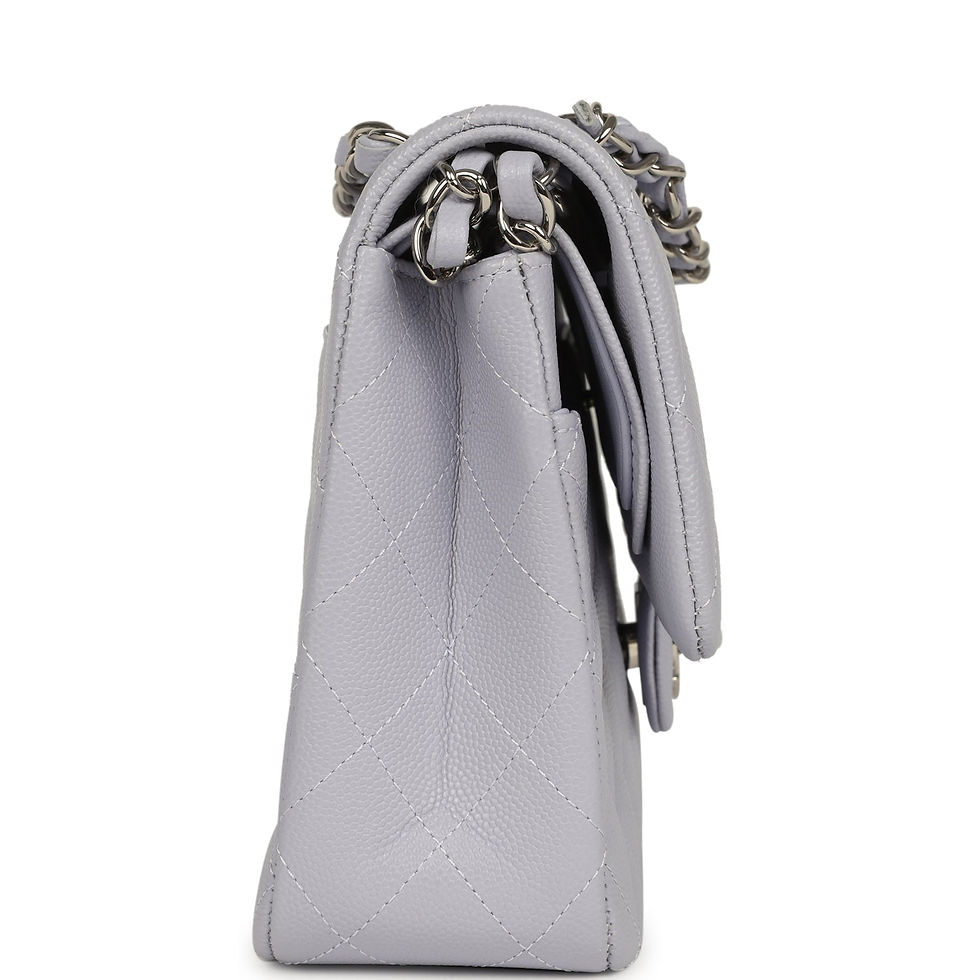 Thumbnail: Side profile showing the bag's structured depth and caviar grain texture