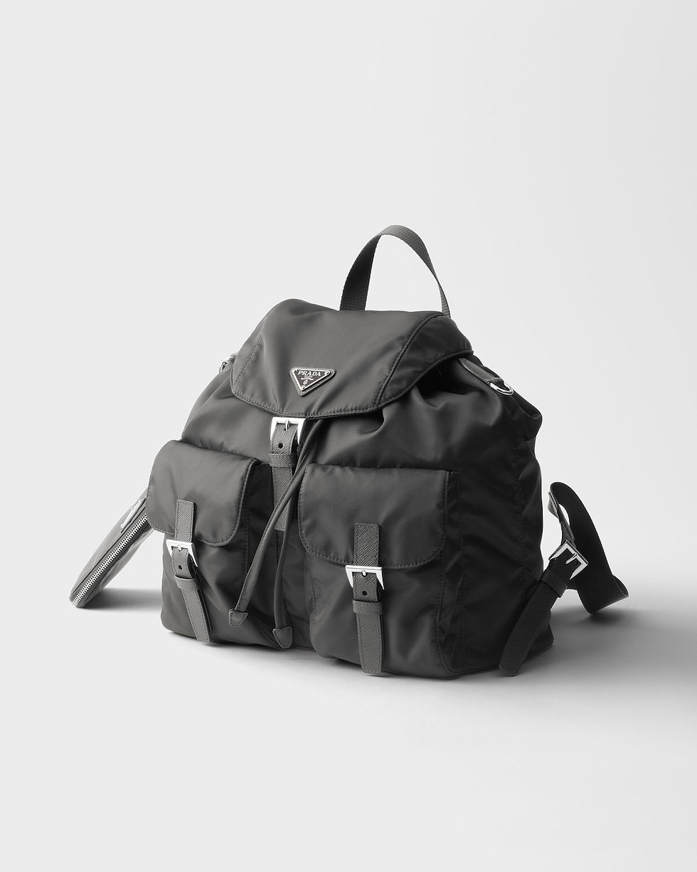 Prada medium backpack in mercury gray Re-Nylon – view 2