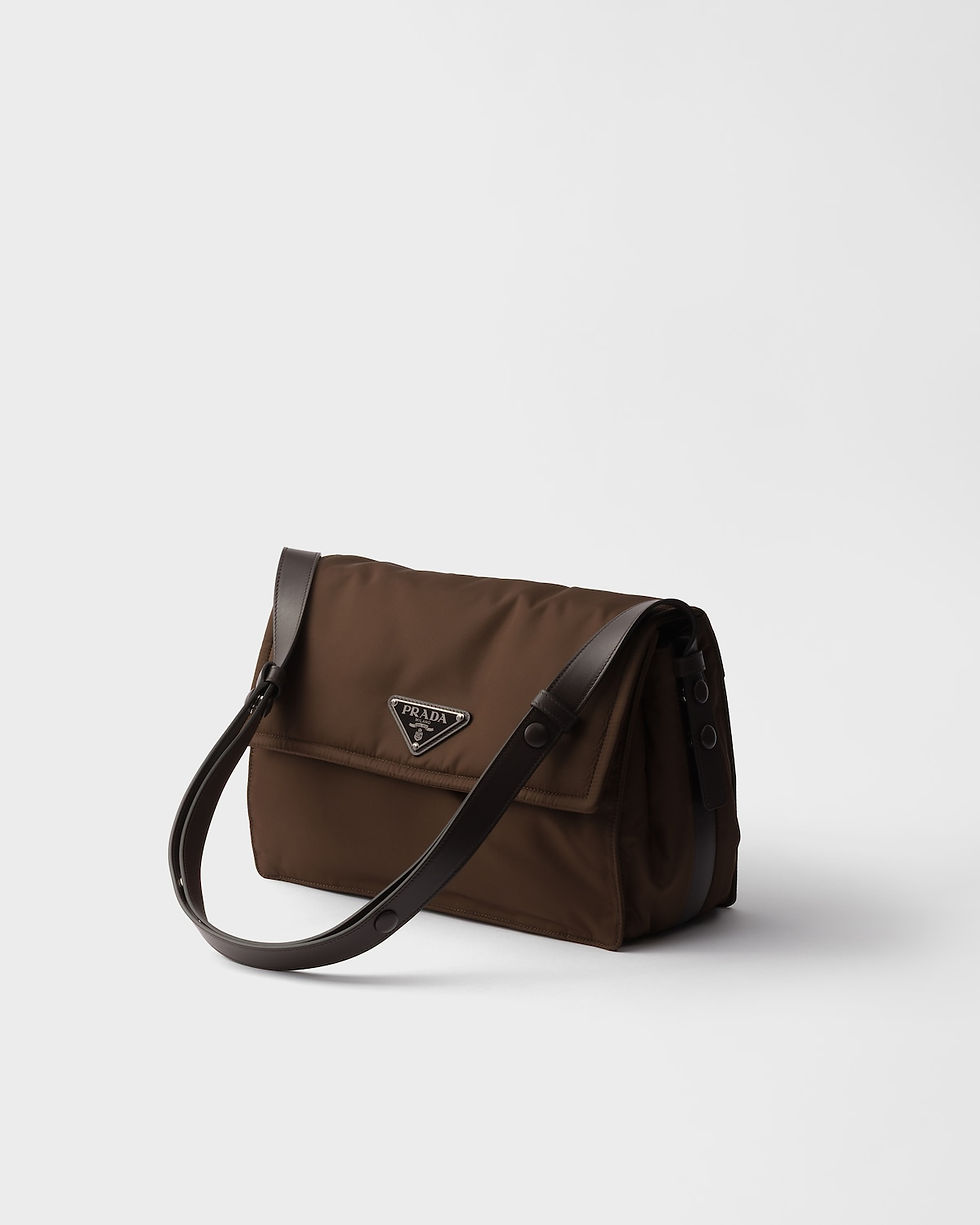 Prada Traveller medium shoulder bag in sienna padded Re-Nylon – view 2