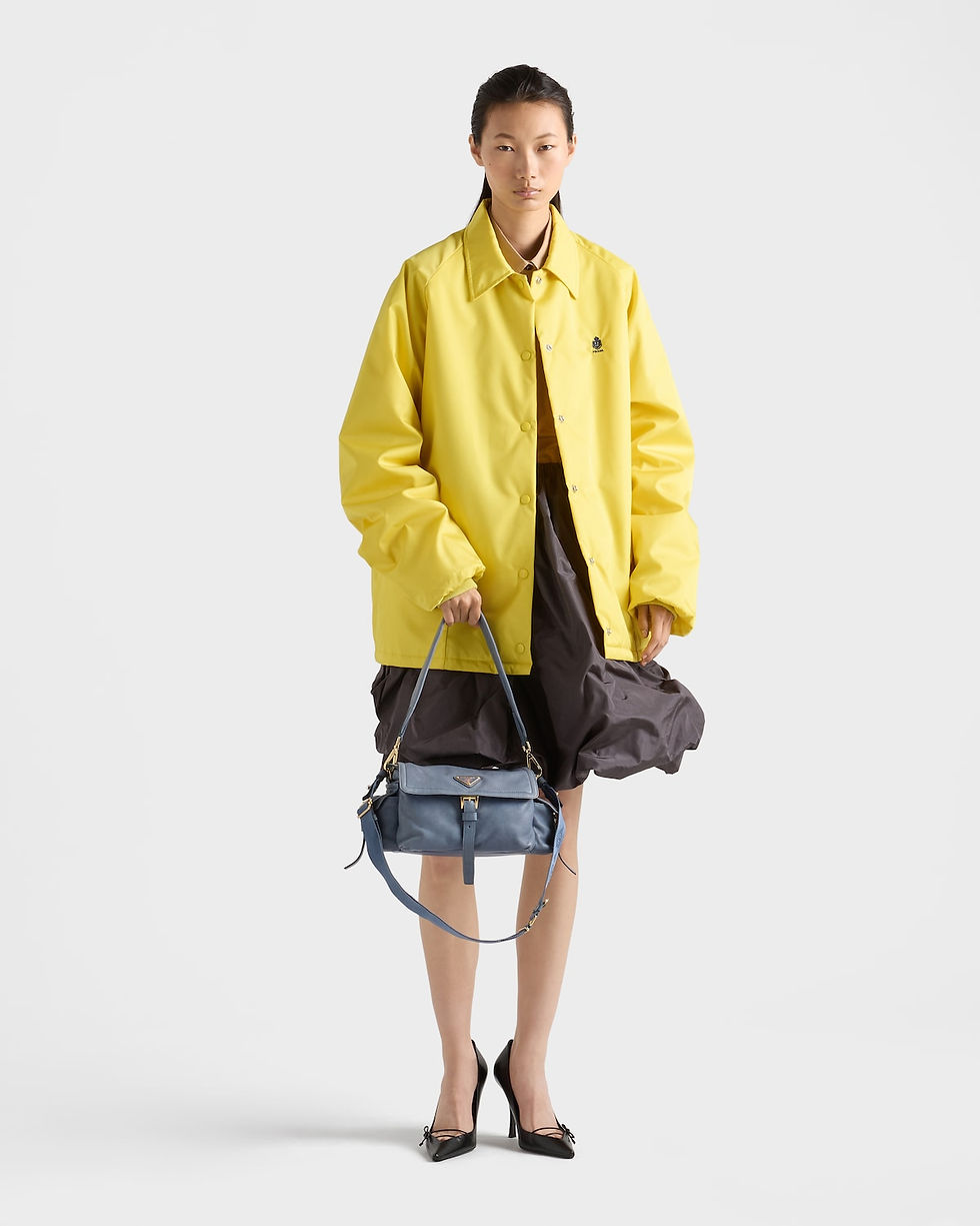 Prada Explore medium shoulder bag with flap in aviation blue nappa leather – view 2
