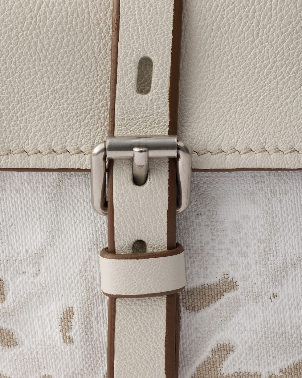 Thumbnail: Prada Bonnie Large bag in white printed linen and leather – view 6
