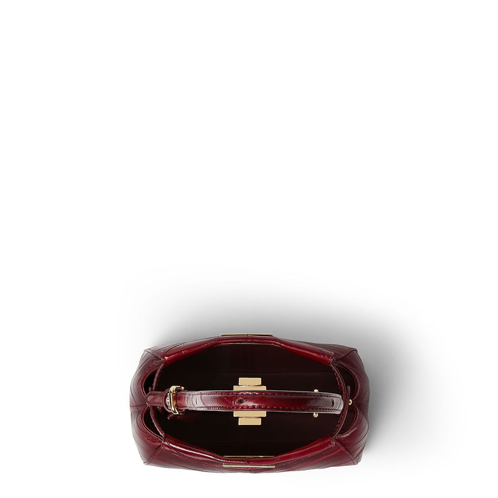 Thumbnail: Fendi My Peekaboo XS bag in burgundy chevron hagfish leather – view 4