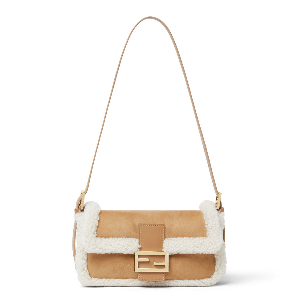 Fendi Baguette 26424 bag in camel merino shearling – view 2
