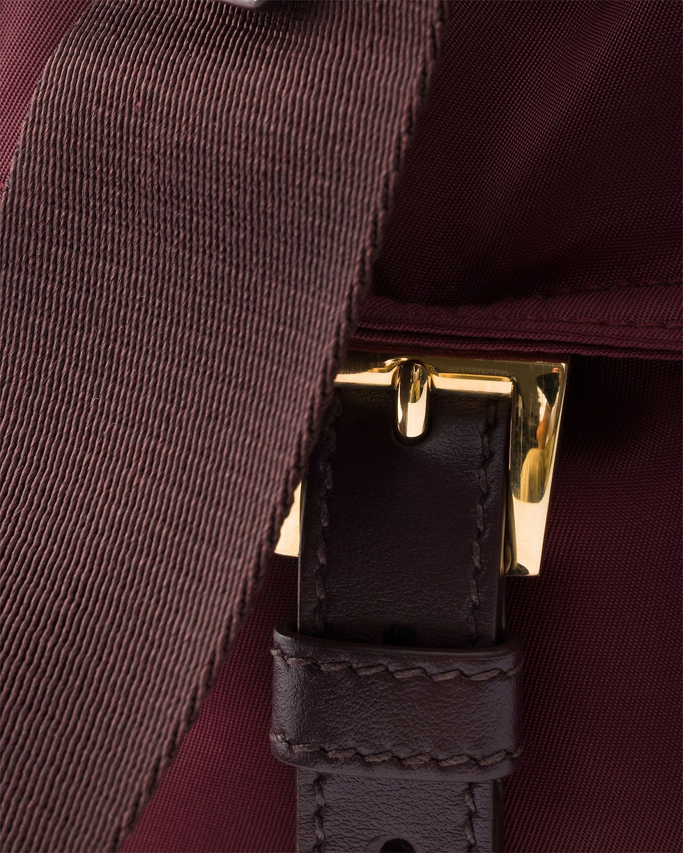 Thumbnail: Prada Explore large bag in burgundy Re-Nylon and leather – view 6