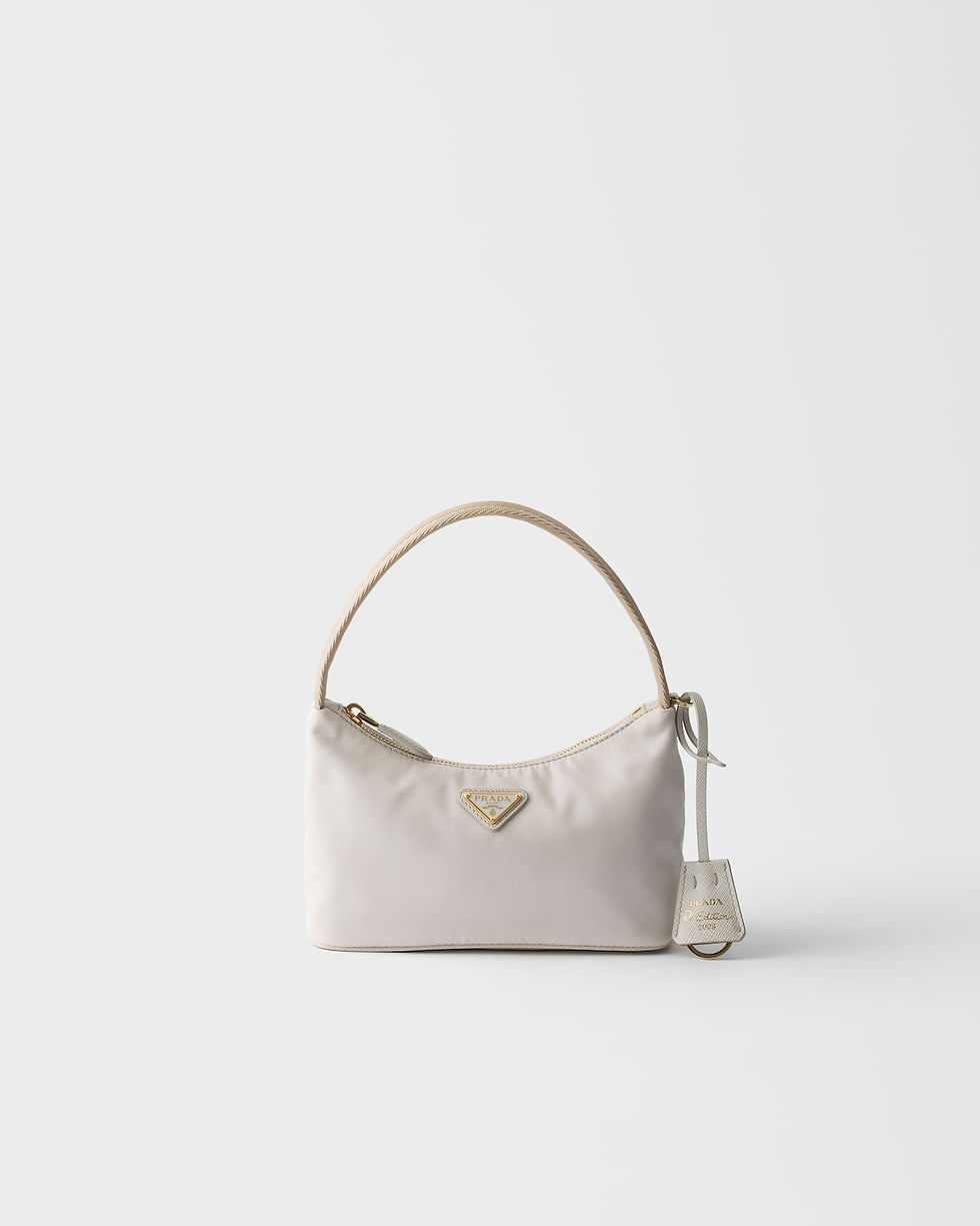 Prada Re-Edition 2008 mini bag in chalk white Re-Nylon – front view
