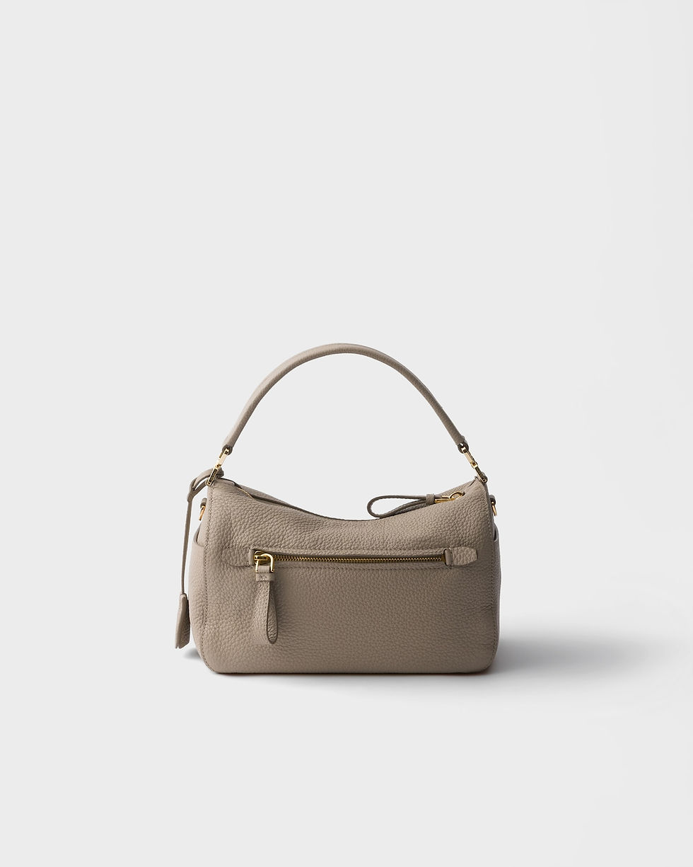 Thumbnail: Prada small shoulder bag in clay gray calfskin with Re-Nylon interior – view 3