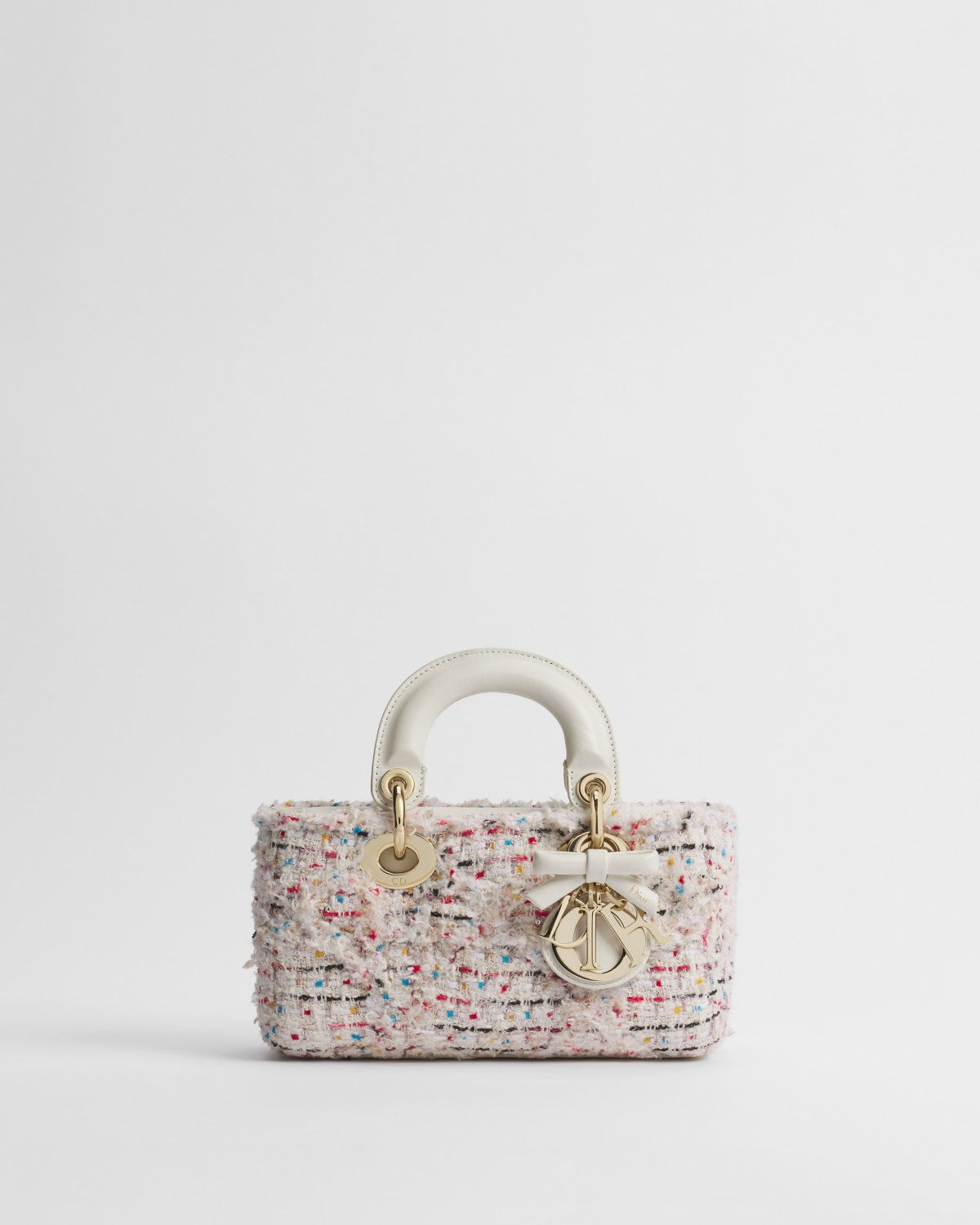 Dior Mini Lady D-Joy bag in multicolor Cannage tweed – front view