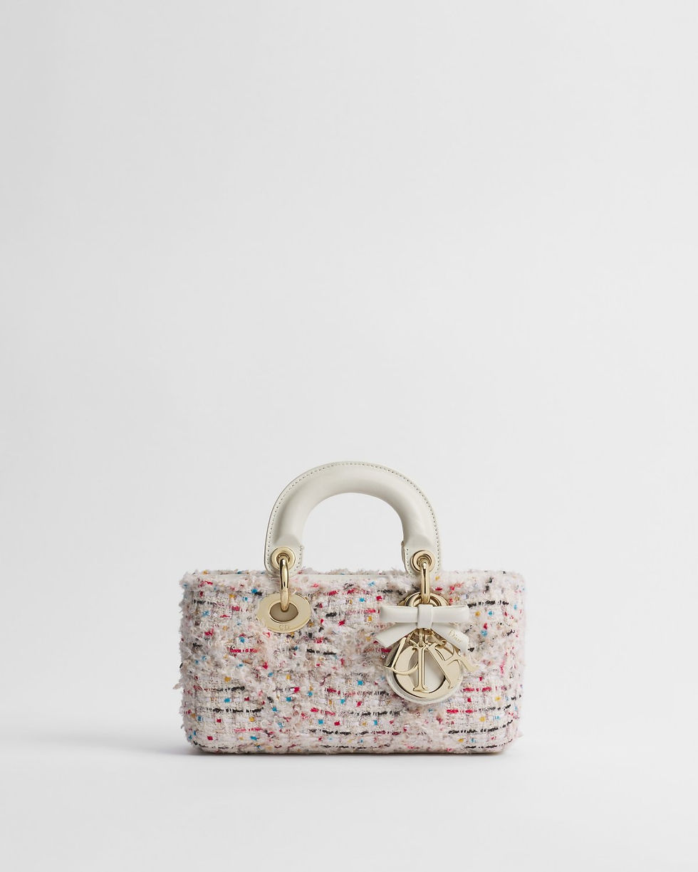 Dior Mini Lady D-Joy bag in multicolor Cannage tweed – front view