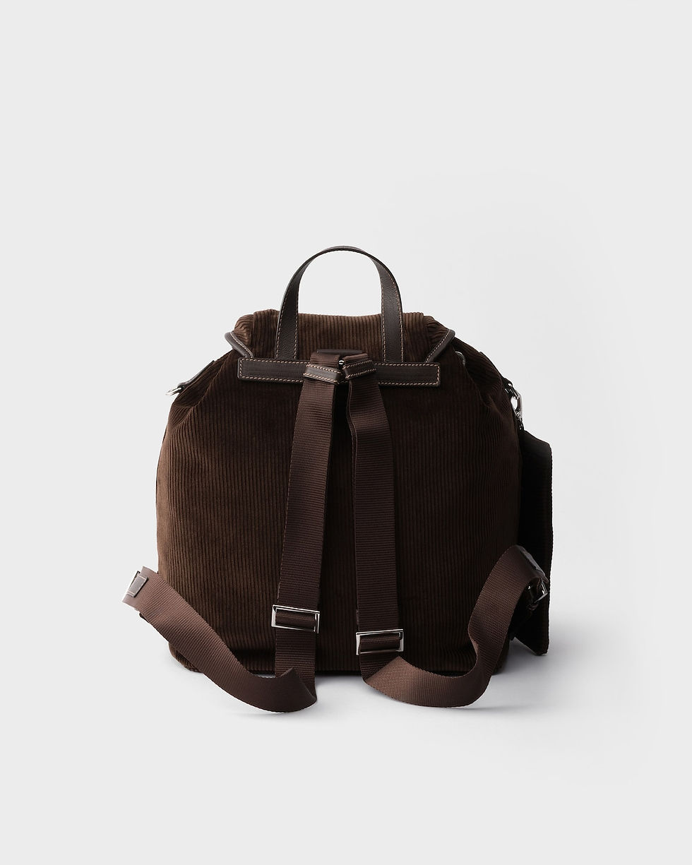 Thumbnail: Prada medium backpack in ebony corduroy and leather – view 4