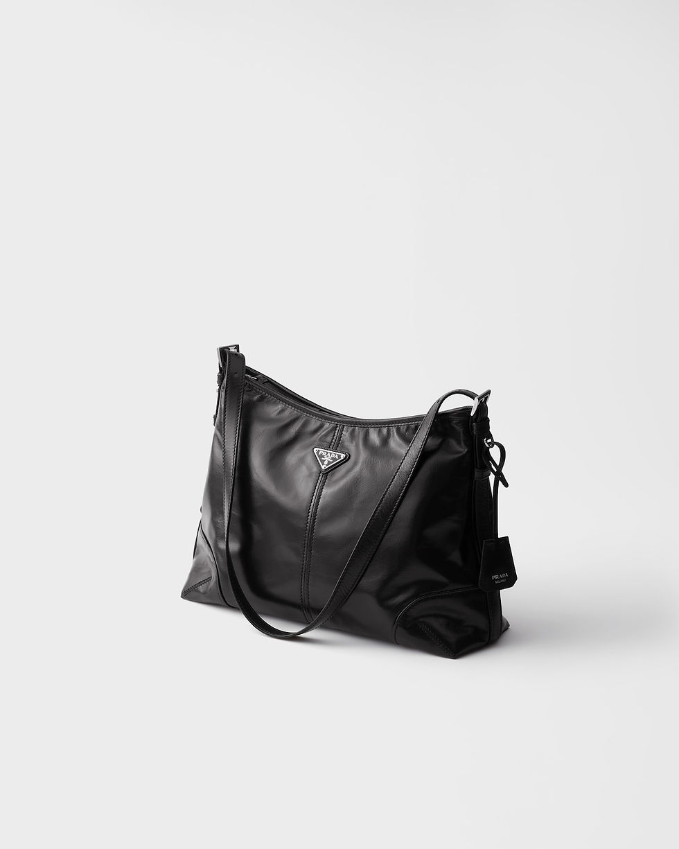 Prada Aimée large shoulder bag in black calfskin – view 2