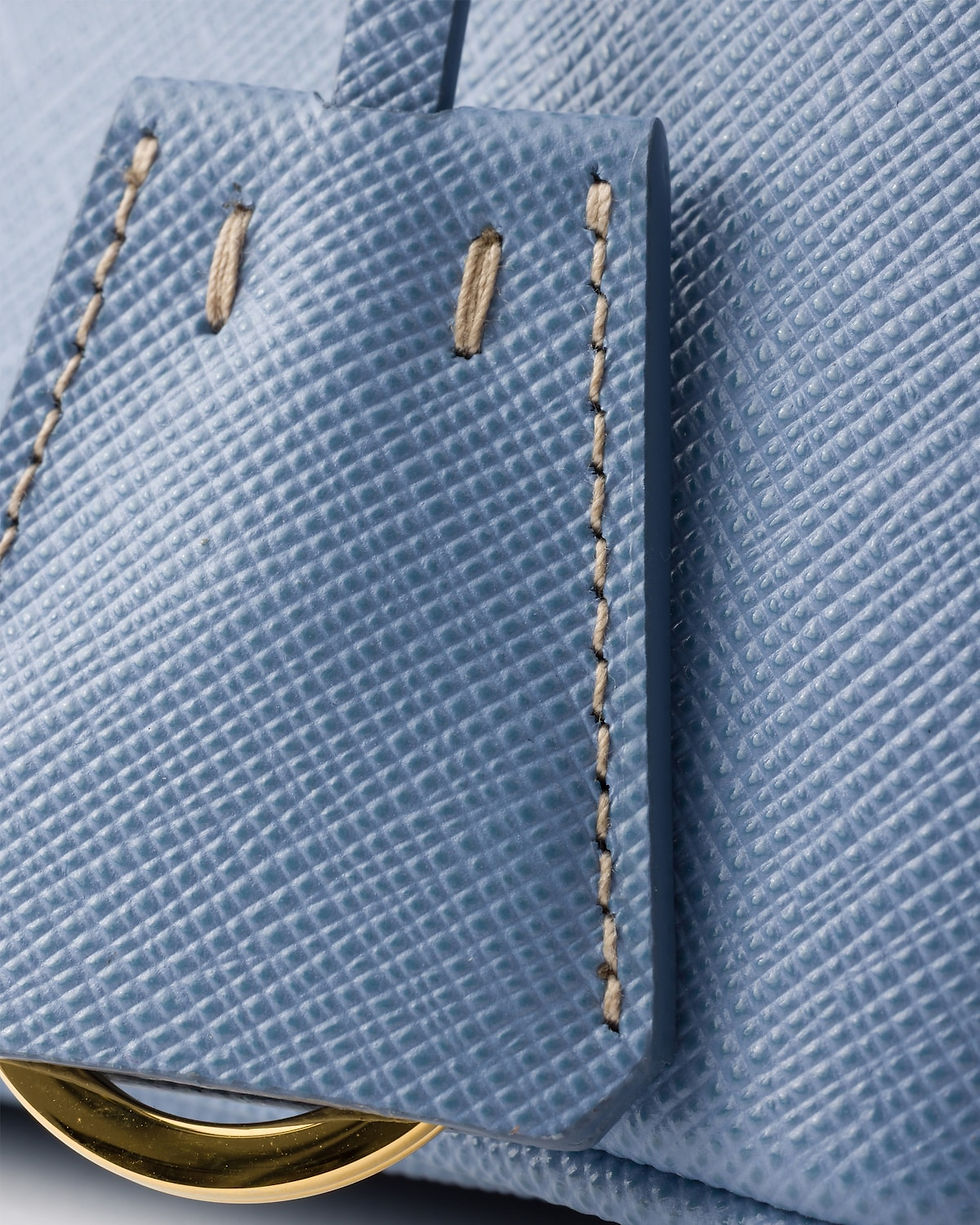 Thumbnail: Prada Galleria elongated mini bag in aviation blue Saffiano leather – view 7